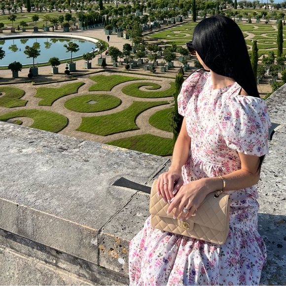 Floral maxi dress Petite 👗 US 0 Collective The Label Petite open back pink - Picture 3 of 11